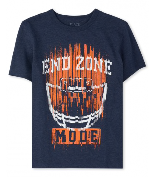 Childrens Place Dark Grey American Football End Zone Graphic Tee